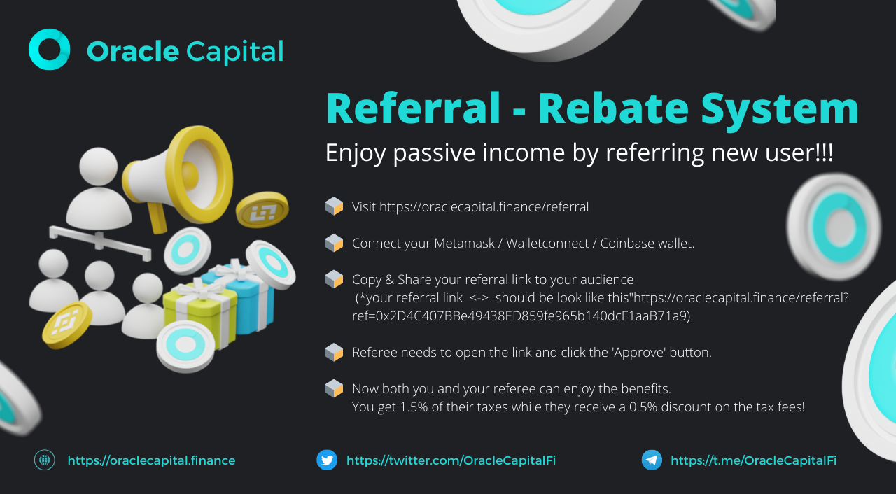 Oracle Capital Referral Rebate Program EXICOS Airdrops Giveaways